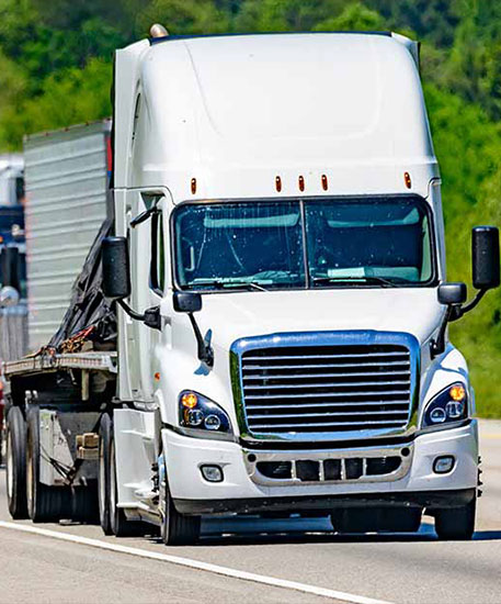 White commercial semi truck