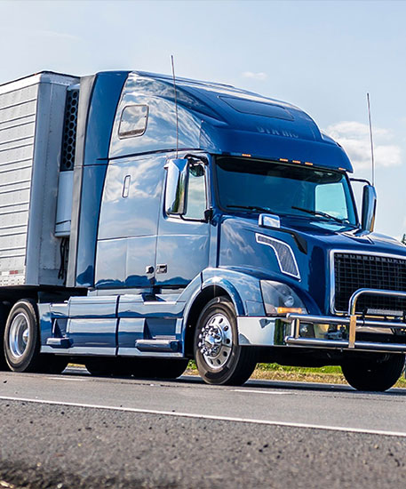 Blue semi truck